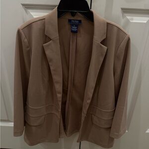 New York & Company Women's Taupe Open-Front Blazer